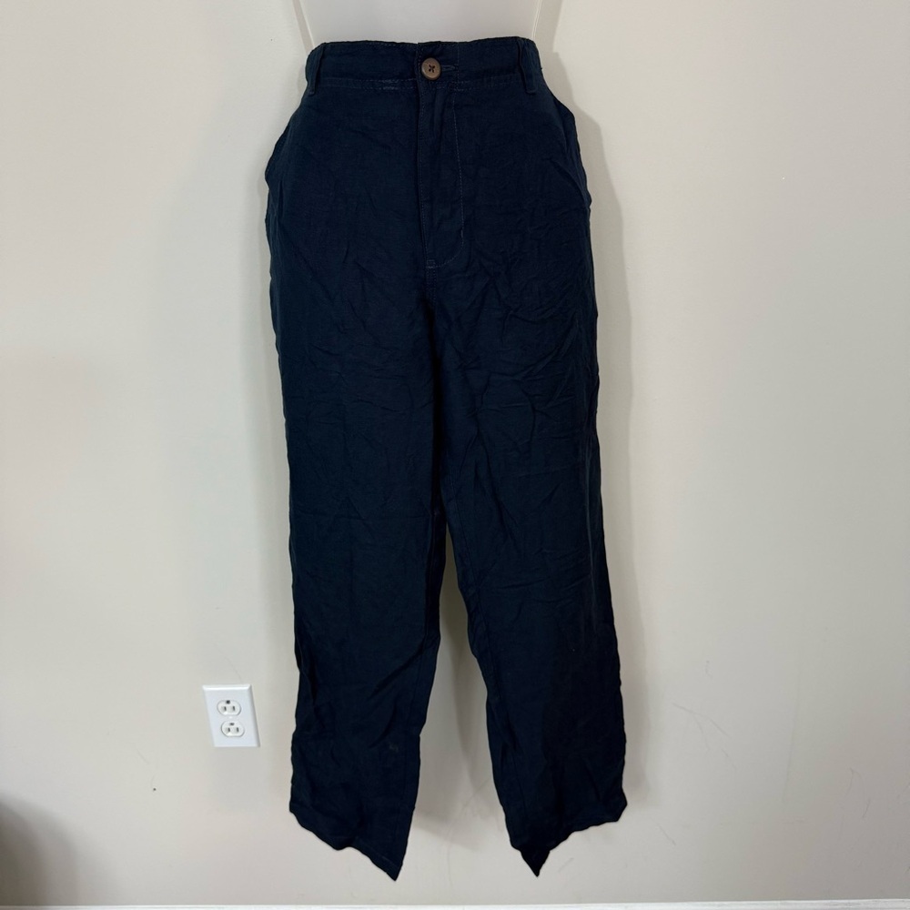 NWT Amazon Essentials Blue Linen Pants in Size Medium